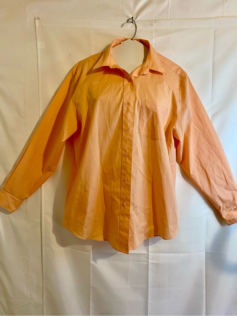 Foxcroft Light Peach Button-Down Shirt with Pocket